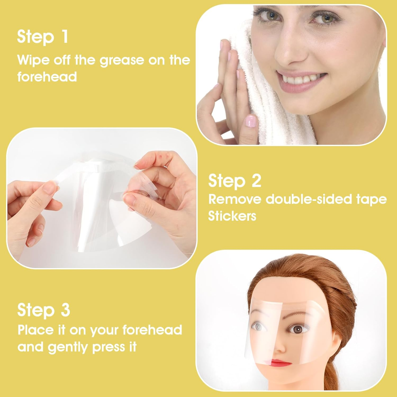 Thinp 50Pcs Shower Face Eye Shields,Clear Eyebrow Shower Shield Visors Disposal Shower Visor for Adults Shower Goggles Waterproof Shower Face Shields for Makeup Protector Hairspray Eyelid Aftercare image number 5