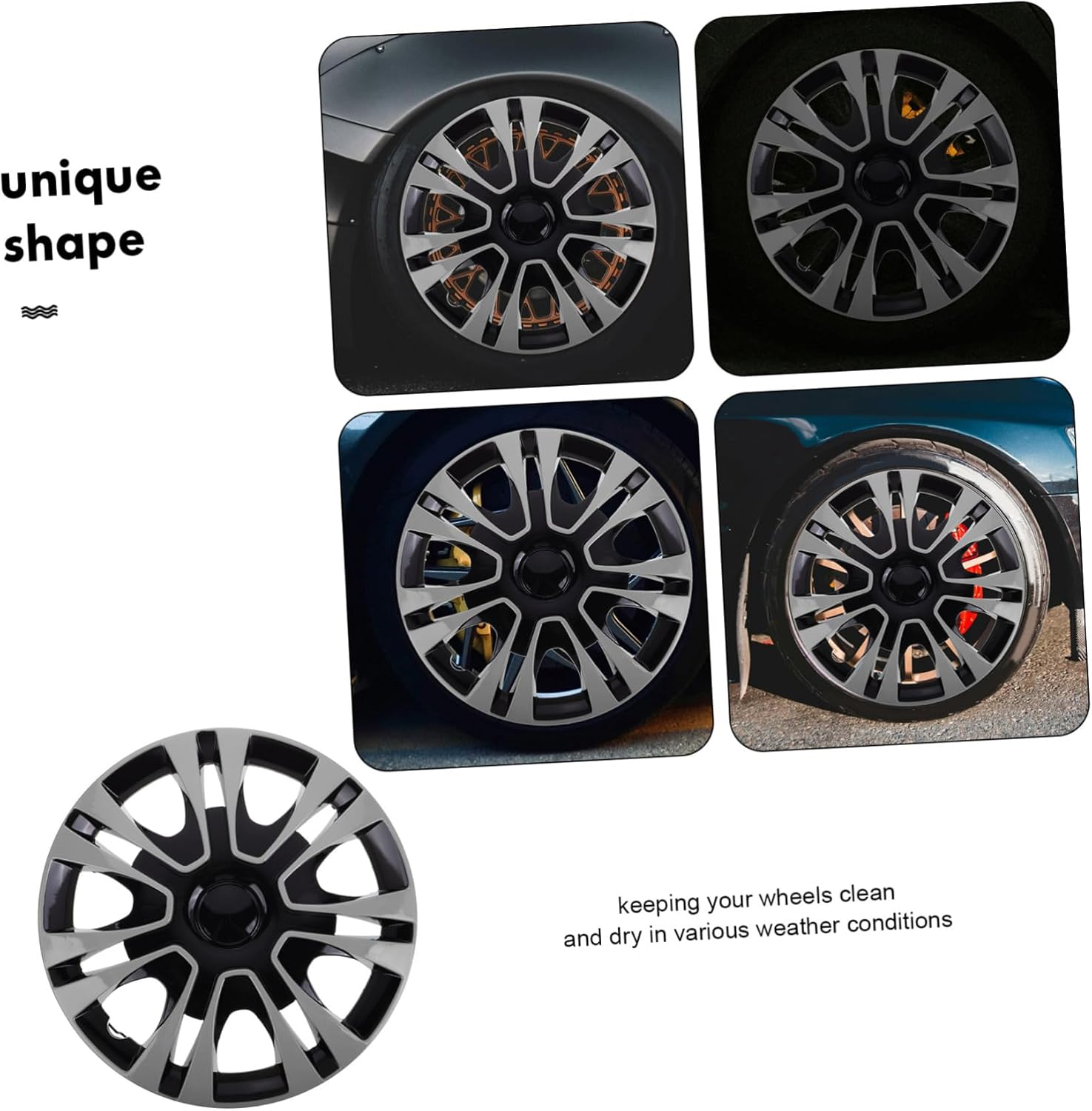 GETAJGHSD 13-Inch Silver Car Wheel Cover Hub Cap Universal Fit Vehicle Rim Replacement Auto Tire Hubcaps for Cars Automotive Accessories image number 3