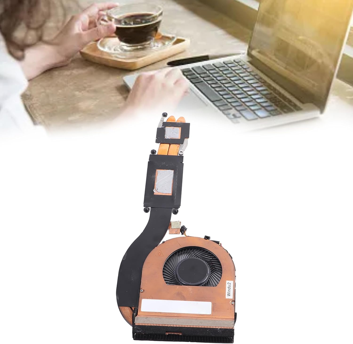 Laptop CPU Cooling Fan, Heat Dissipation Aluminium Alloy ABS Brass CPU Cooling Fan Module for T480 T470 01YR200 01YR202 Laptop image number 6