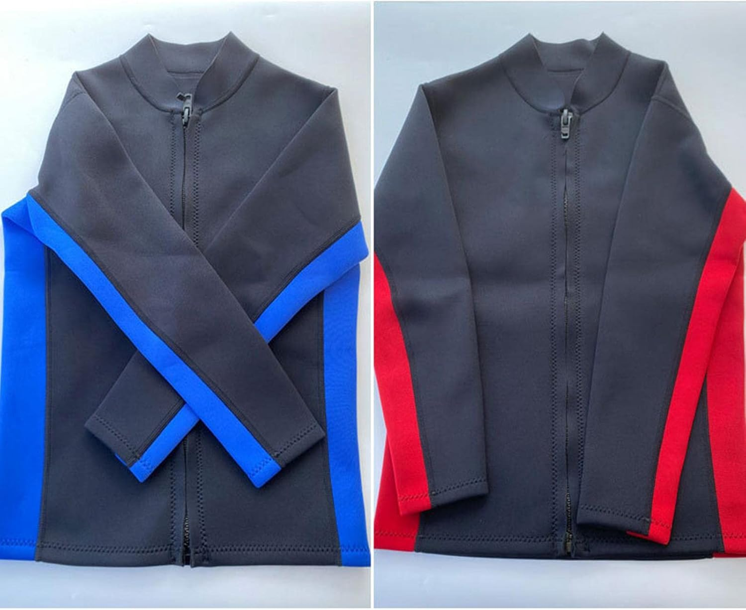 Men Wetsuits Tops 2Mm Neoprene Long Sleeve Surfing Swimming Front Zip Jacket Keep Warm for Water Sports image number 6