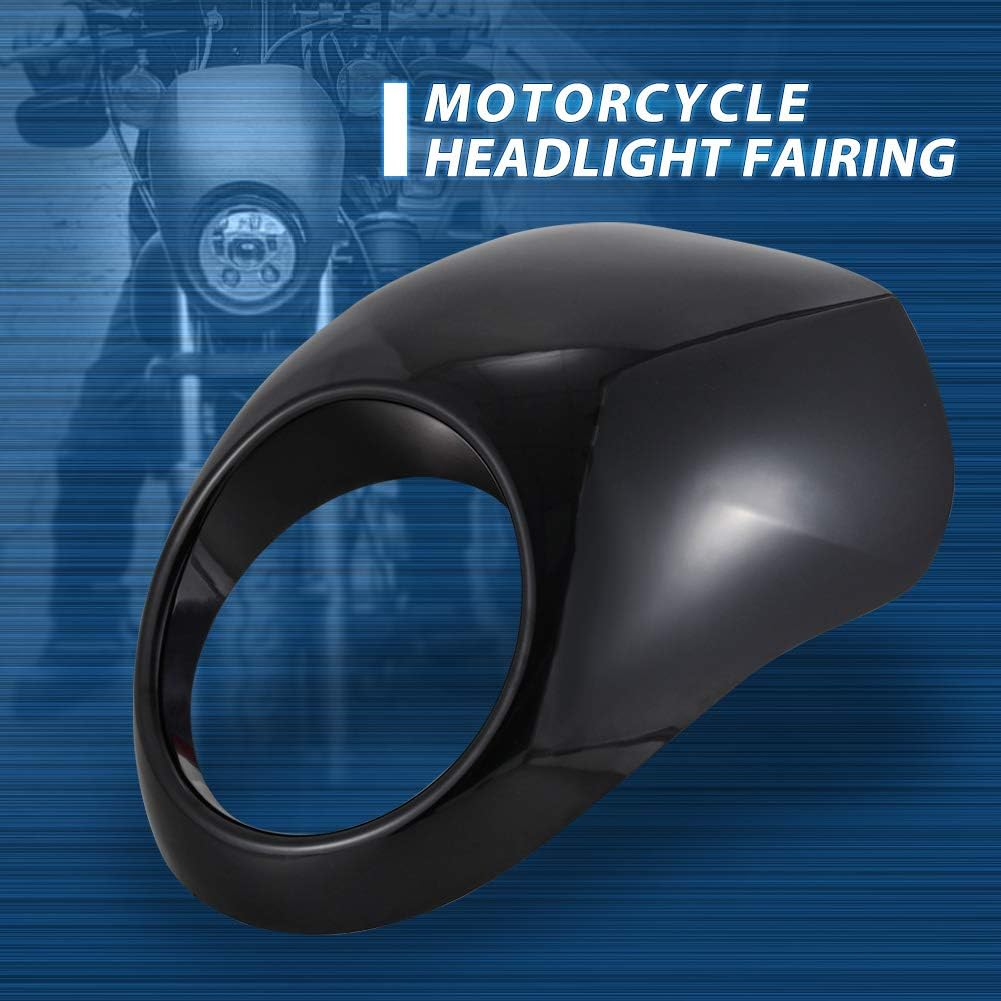 Katur Headlight Fairing Covers Front Head Light Cowl Fork Mount Headlamp Visor Bracket Kit for 1973 up Harley Sportster Cafe Drag Dyna FX XL image number 6