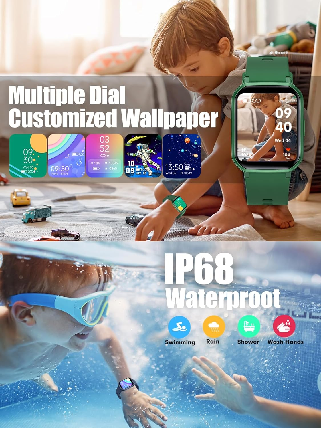 Mgaolo Kids Smart Watch for Boys Girls,Kids Fitness Tracker Smartwatch with Heart Rate Sleep Monitor,Waterproof Pedometer Activity Tracker for Android Iphone,Birthday Present - Blue image number 6