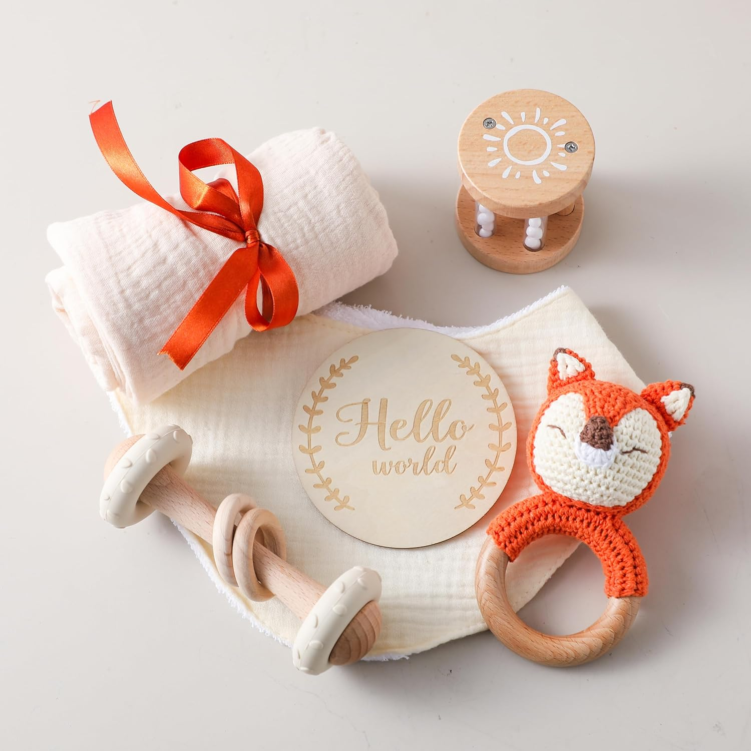 Baby Gift Set for Newborn New Baby Gift Newborn Essentials Bath Set with Blanket Rattle image number 4