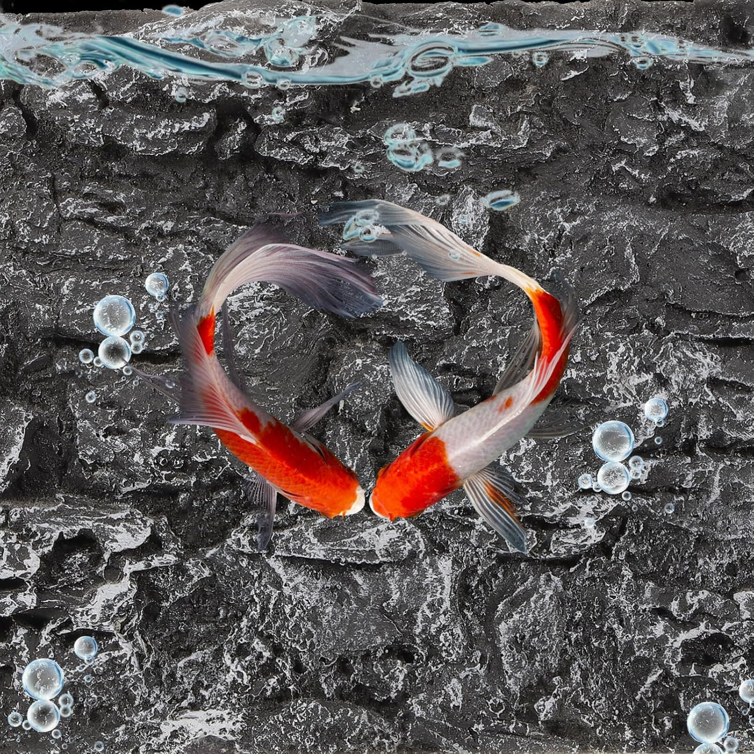 Kisangel Terrarium Background 3D Reptile Tank Background Snake Habitat Rock Wall Backdrop Decor,Dark Grey image number 2