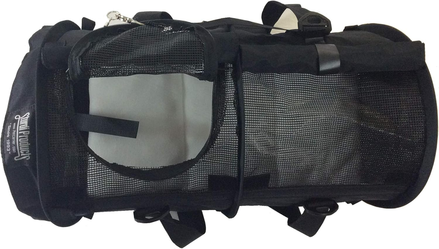 Sturdibag Small Pet Travel Carrier: Flexible Height for Cat and Dog Soft Sided with Safety Clips and Seatbelt Straps | Black, 18" X 10" X 10" (PN: SB1-PRO-BL) image number 5