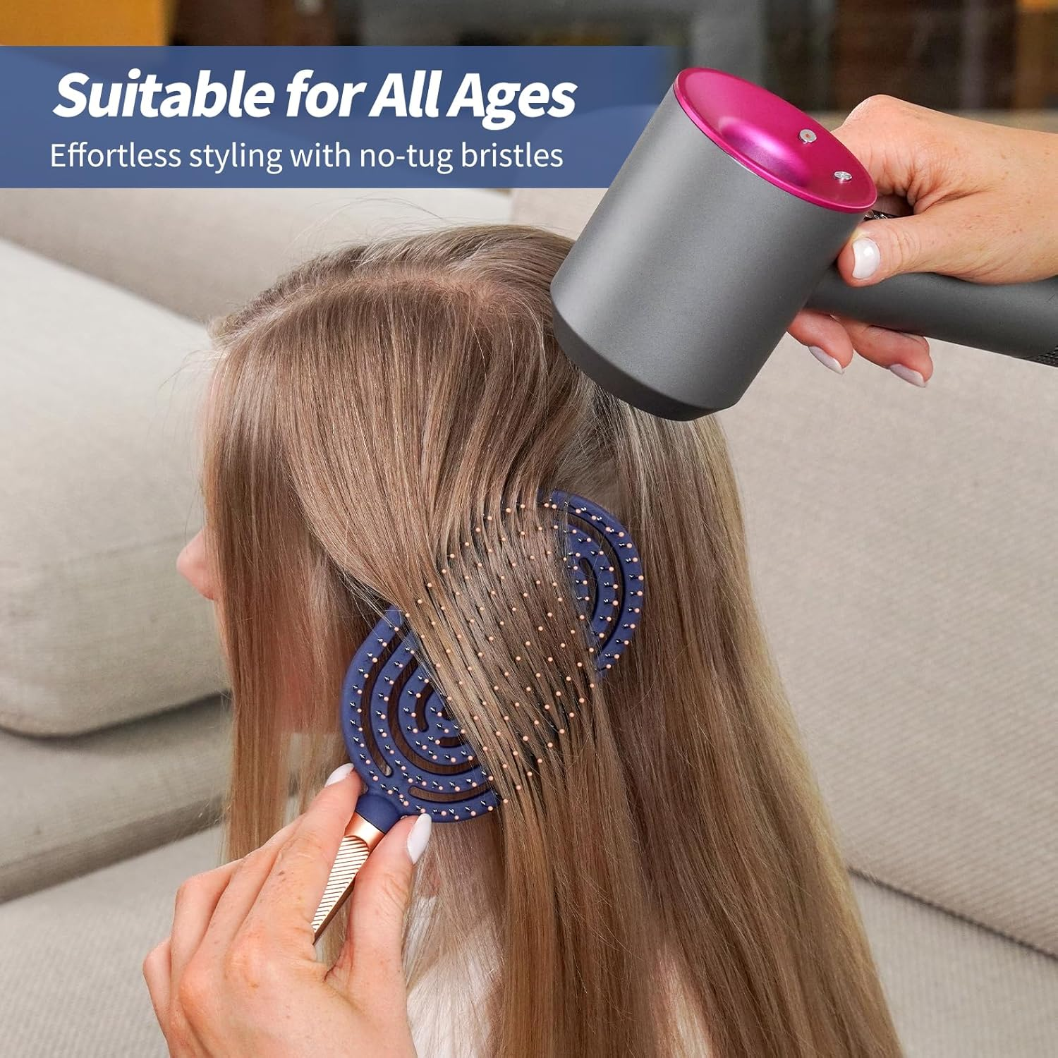 SHINLEA Spiral Hair Brush, Quick Drying Hair Brush without Pulling with Ventilation Opening for Wet and Dry Hair, Massage Hair Brush with Flexible, Soft Bristles for Women, Men, Children