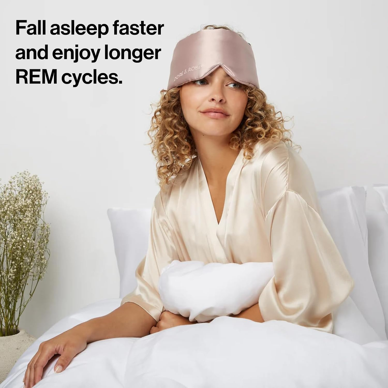 Dore & Rose Deep Sleep Mask Light Blocking, 23 Momme Mulberry Silk Eye Mask, Ultra Soft, Adjustable - Travel Sleeping Mask for Men & Women image number 6