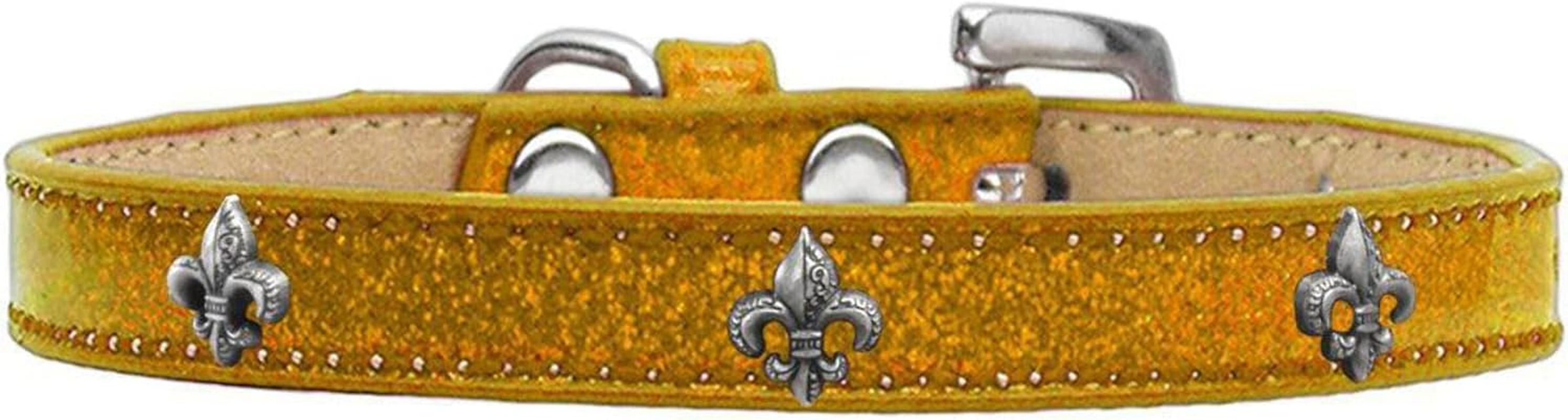 Mirage Pet Products Fleur De Lis Widget Dog Collar, Size 18, Silver image number 6