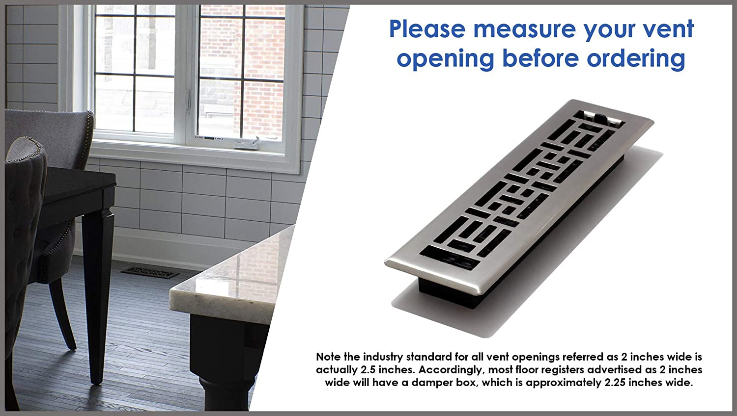 Decor Grates SPH210-A Scroll Design Floor Register, 2X10, Antique Brass Finish image number 3