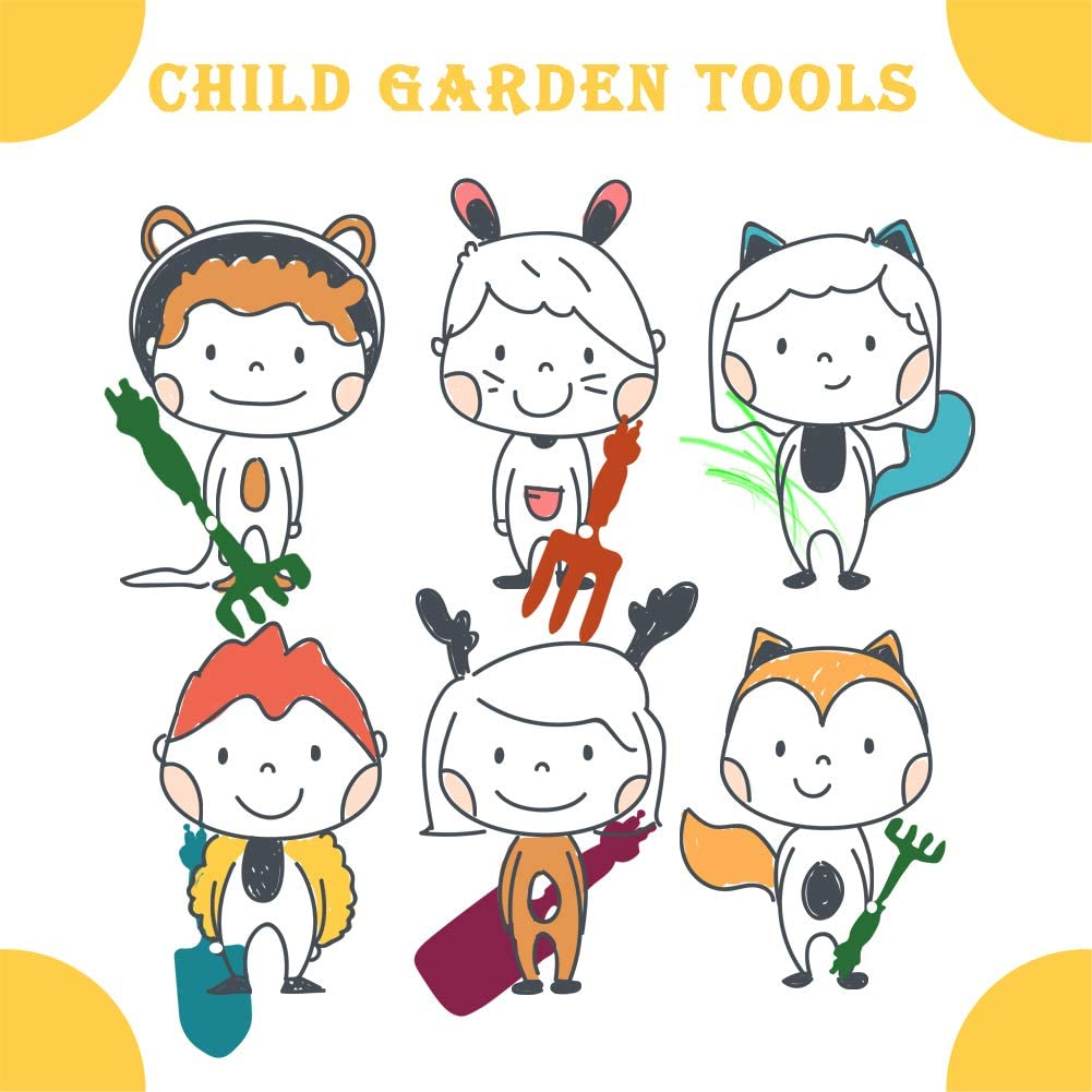 Kids Gardening Tools Set Metal Hand Shovel Mini Garden Tools for Kids, Safe Toy Gardening Tools for Soil Planting Digging Transplanting 4 Pieces image number 5