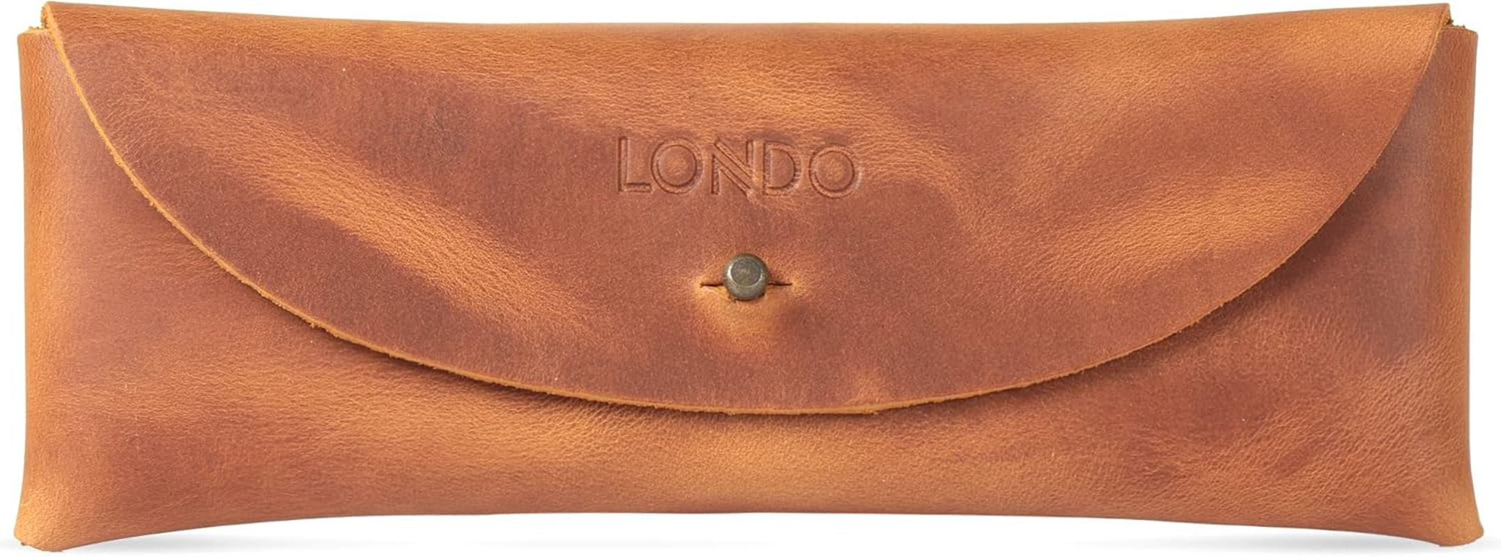 Otto Angelino Genuine Leather Pen Case with Metal Snap Fastener, Pencil Pouch Stationery Bag