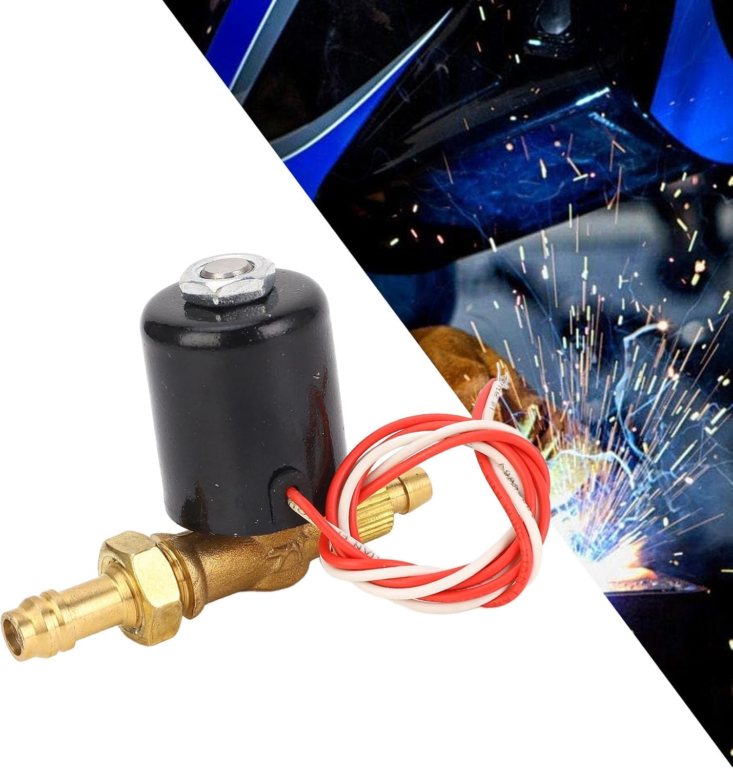 24V Electric Solenoid Valve, Normally Open Water Air Solenoid Valve with Duplex Display Terminals for Welding Machine, Clean Gases, and Liquids (DC24V) image number 2