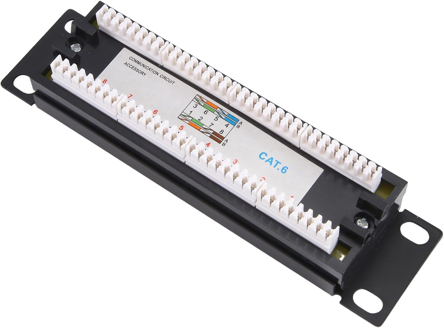CAT6 8 Ports Patch Panel Rack Network 10 Inch 1U Rack Mount with RJ45 Socket for Household Distribution Frame Easy to Use image number 4