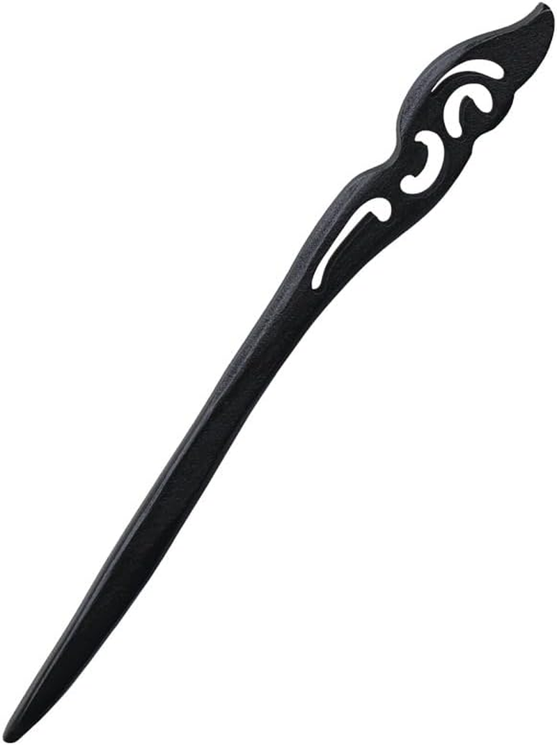 3 Pieces Wood Hair Sticks Japanese Hair Chopsticks Handmade Carved Hair Chopsticks Natural Ebony Black Sandalwood Pencil Hair Sticks Shawl Hair Pins for Women Girls Hair Styling Accessories image number 6