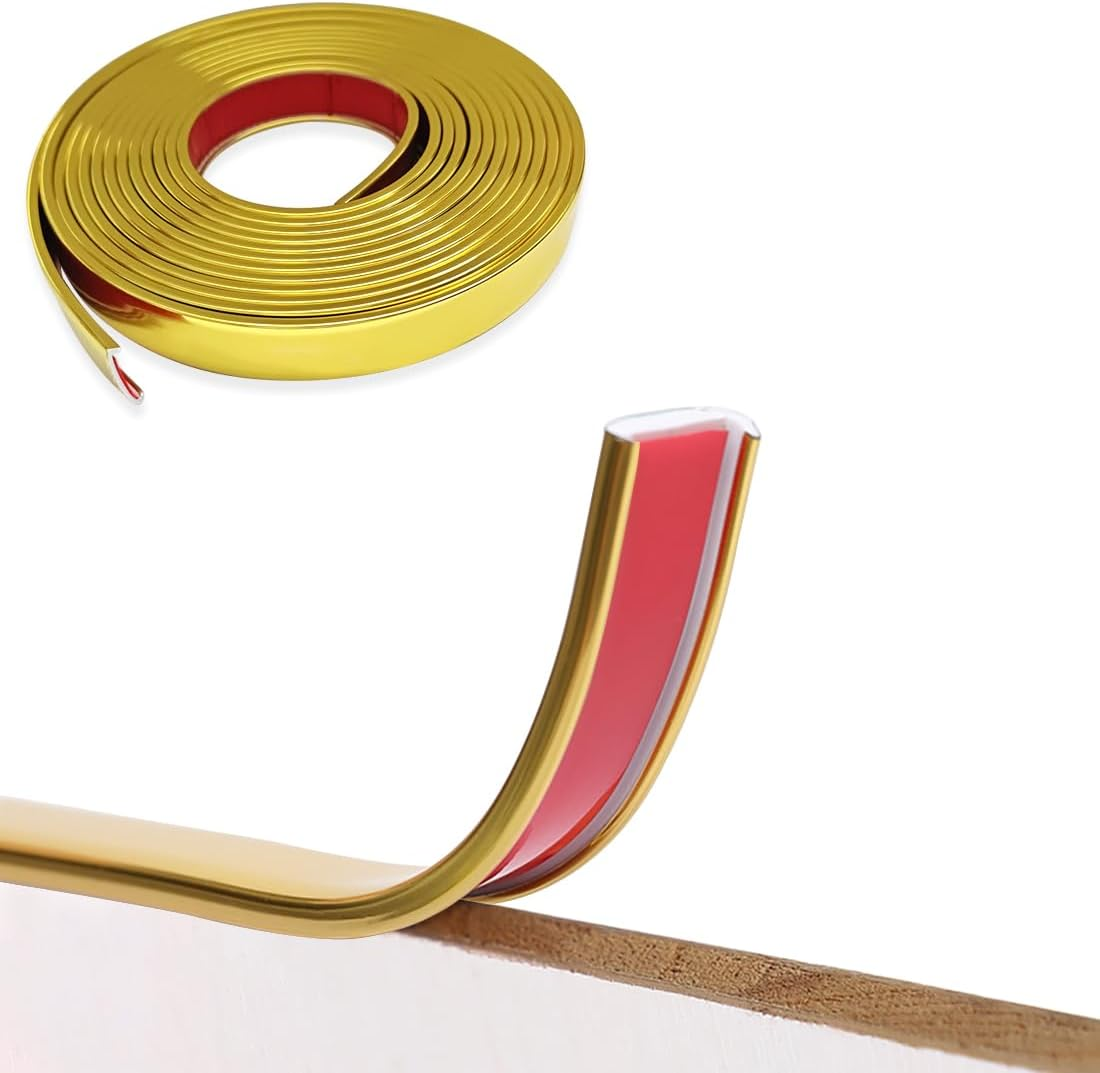 U-Shape Furniture Edge Banding, 5M Flexible Peel and Stick Edge Banding, Self Adhesive Edge Banding, DIY Furniture Edge Trim for Table, Cabinet, Furniture Restoration (18Mm,Silver)