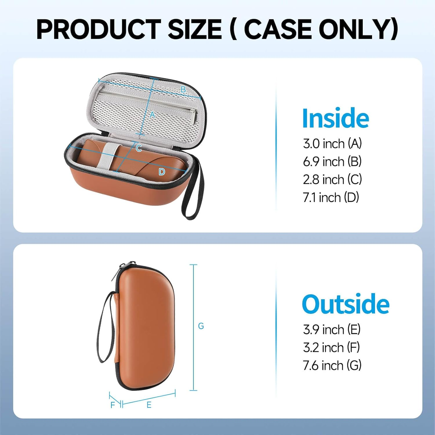 Hard Glasses Case for Ray-Ban Meta Wayfarer/Skyler/Headliner Charge Box &ndash;Compatible with Meta Rayban Smart Glasses Accessories &ndash;Eyewear Sunglasses Case Travel- Brown image number 4