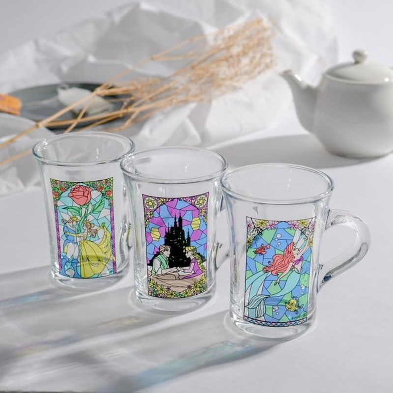 Yaxell Disney Mug Beauty and the Beast Stained Glass Style Dishwasher Safe Cup Glass 230Ml Made in France image number 3