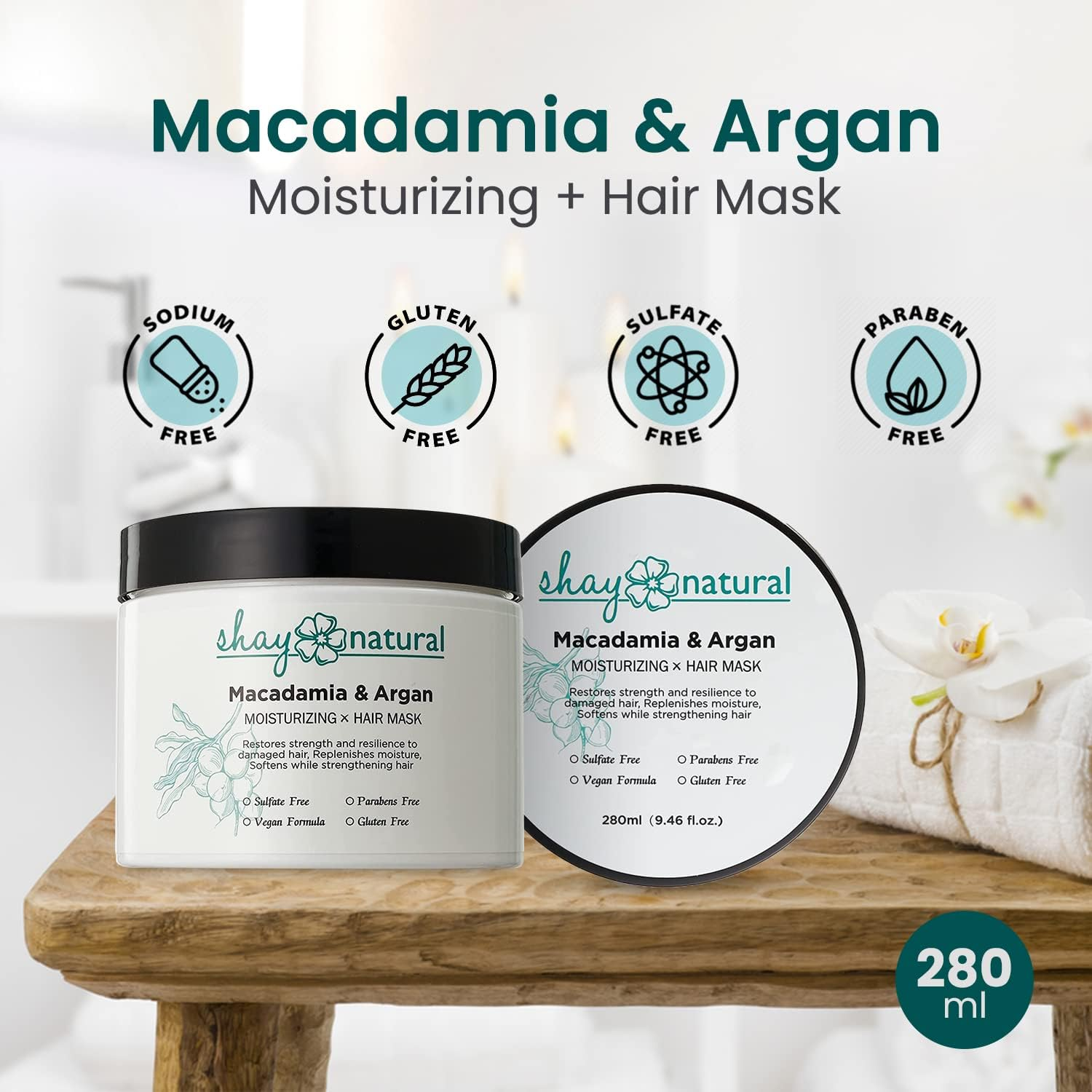 Macadamia & Argan Moisturizing Hair Mask image number 1