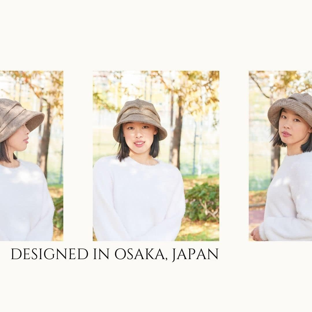 CHARM Womens Newsboy Winter Hat - Organic Cotton Bonnet Visor Casquette Chemo Cap - Black image number 6