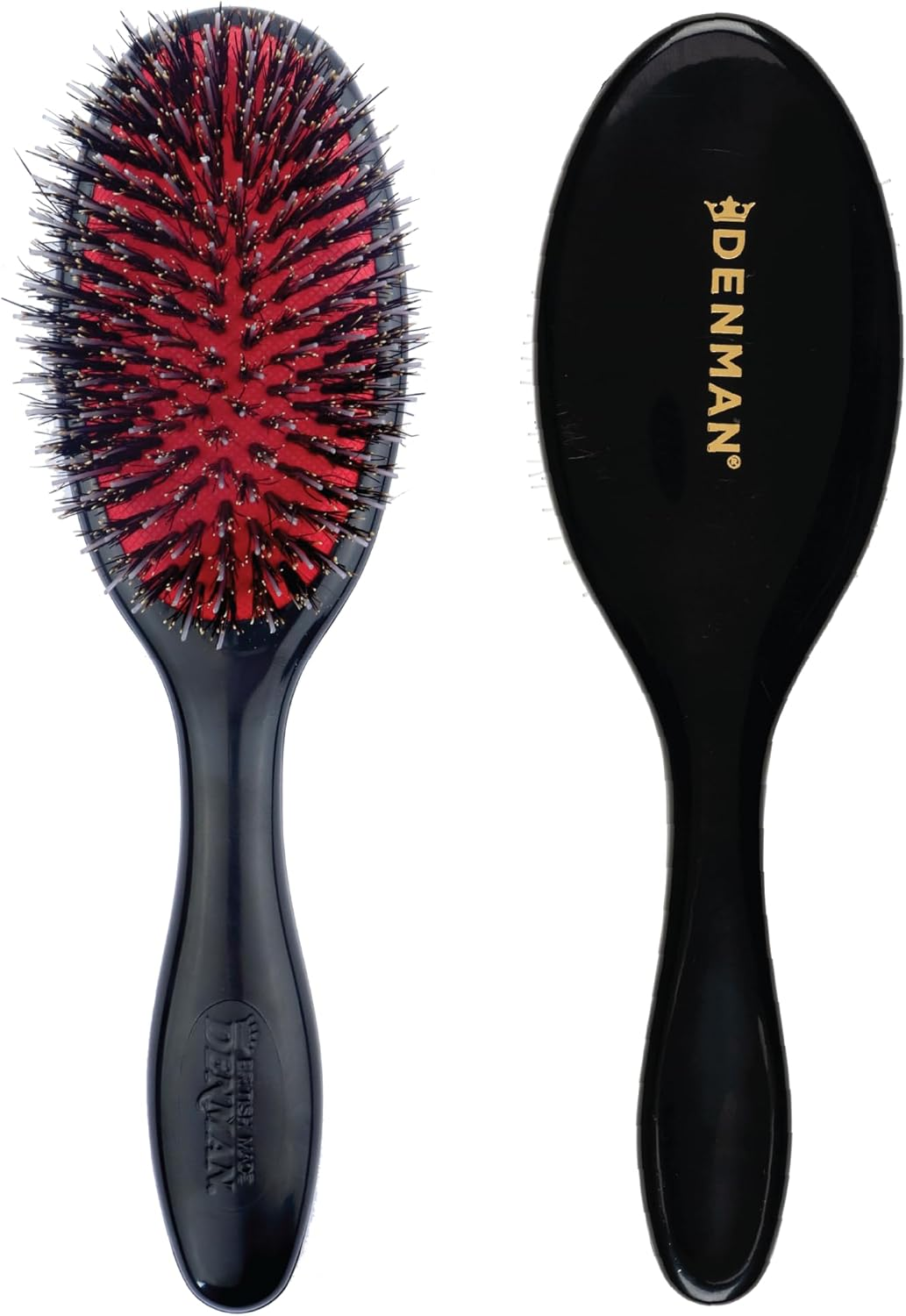 Denman Cushion Hair Brush (Small) with Soft Nylon Quill Boar Bristles - Porcupine Style for Grooming, Detangling, Straightening, Blowdrying and Refreshing Hair &ndash; Black, D81S image number 4