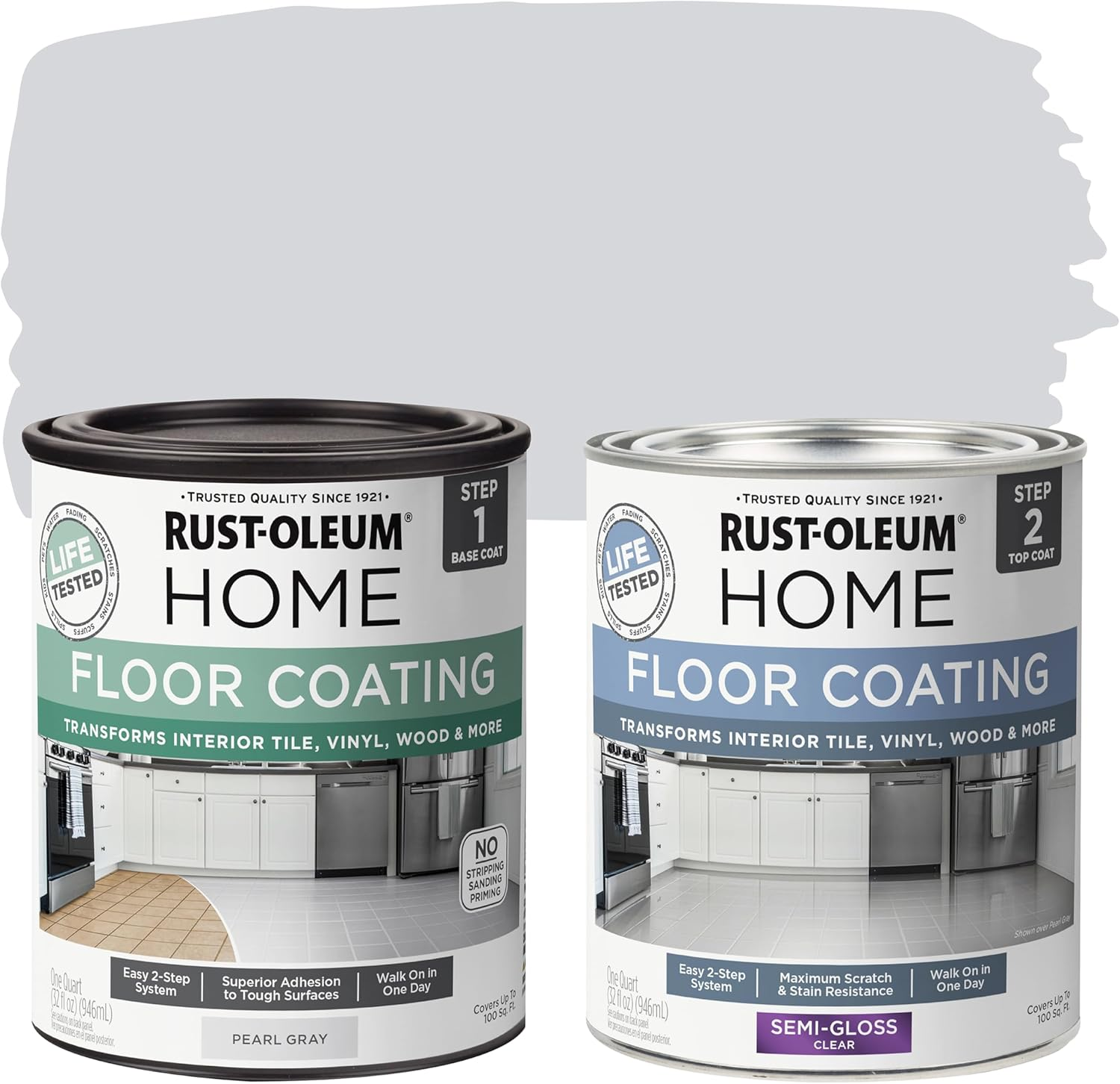 Rust-Oleum 367602 Home Interior Floor Coating Kit, Semi-Gloss Greige