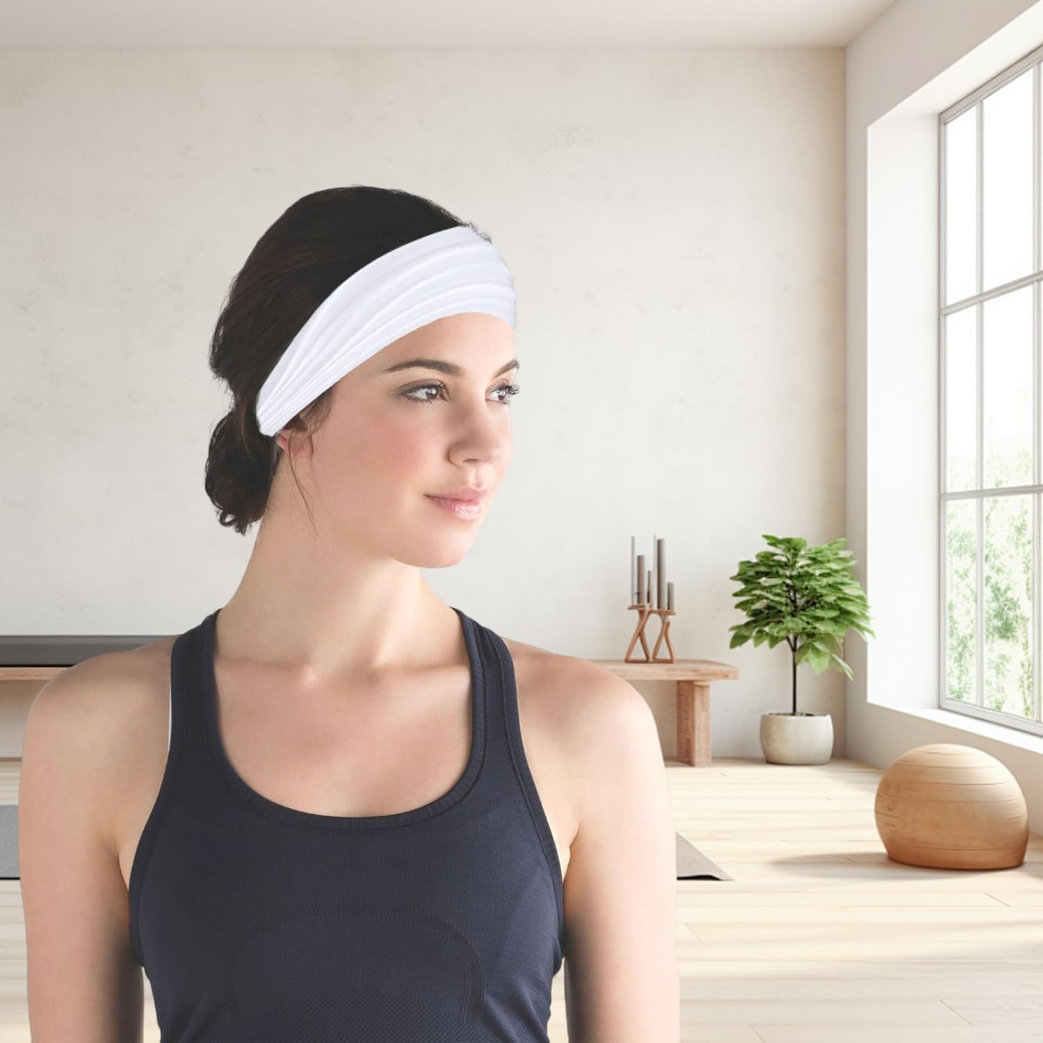 Norhogo 7 Pieces Women'S Headbands, Wide Headband, Non-Slip Hair Bands, Elastic Headband, Thin Summer Headband, Workout Yoga Exercise Headbands for Yoga, Exercise, Workout, Running, Gym, 10 Cm X 22 Cm