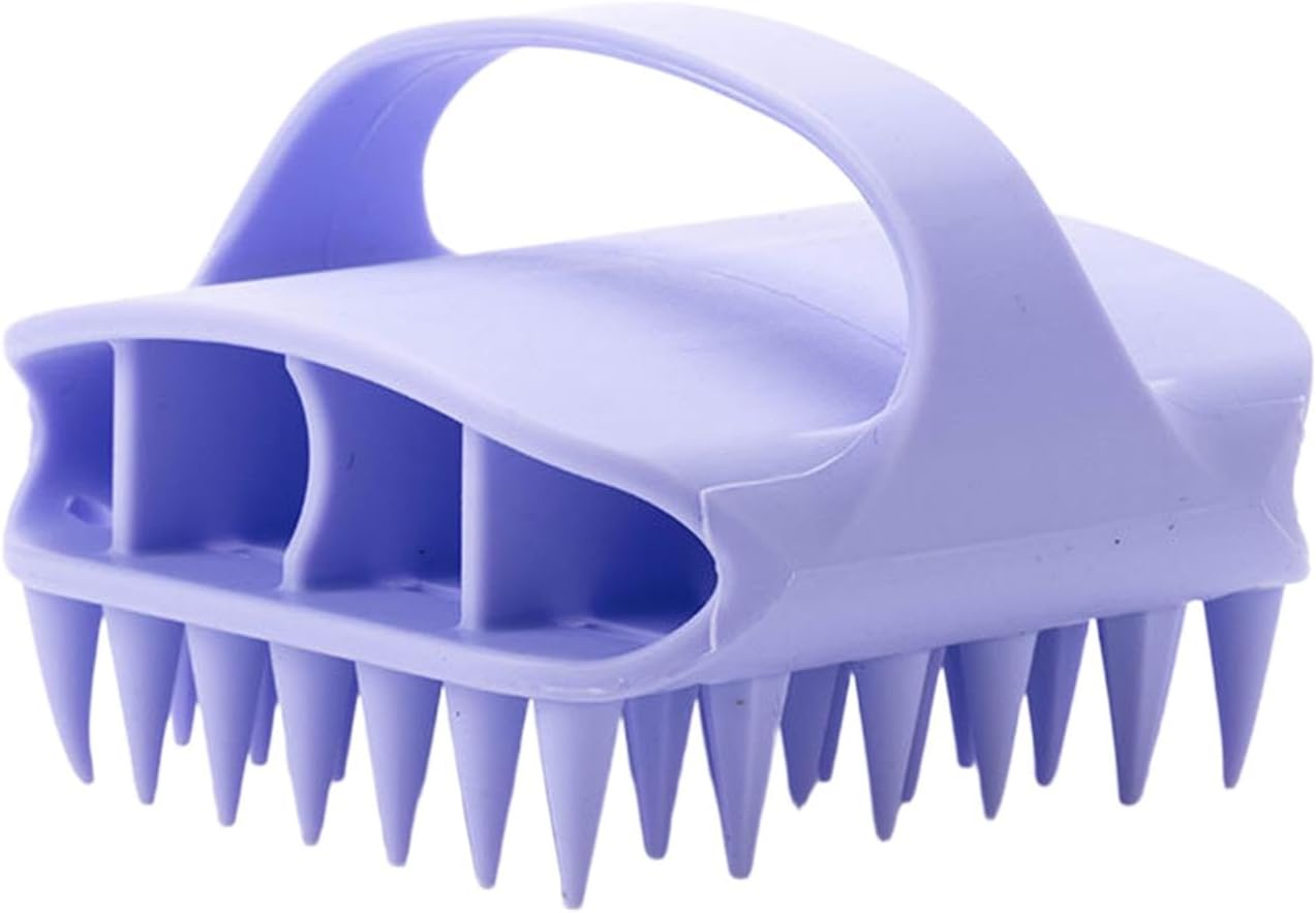 TENOL Scalp Massage Shampoo Brush, Scrubber for Washing Hair, for Men Women Comfortable Scalp Massage Comb, Soft Silicone Bristles, Violet