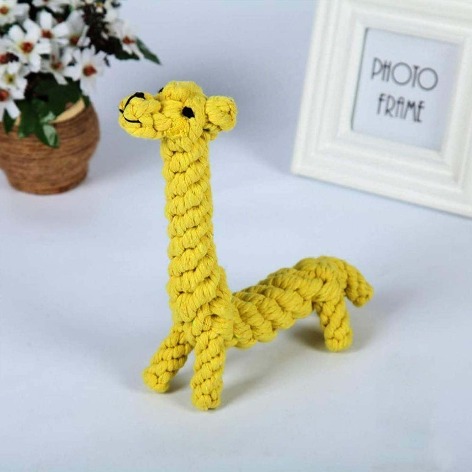 Baby Pet AINIMO Puppy Boredom Rope Toy, Cotton Natural Teeth Cleaning Chew Small Dog Toy (Giraffe) image number 3