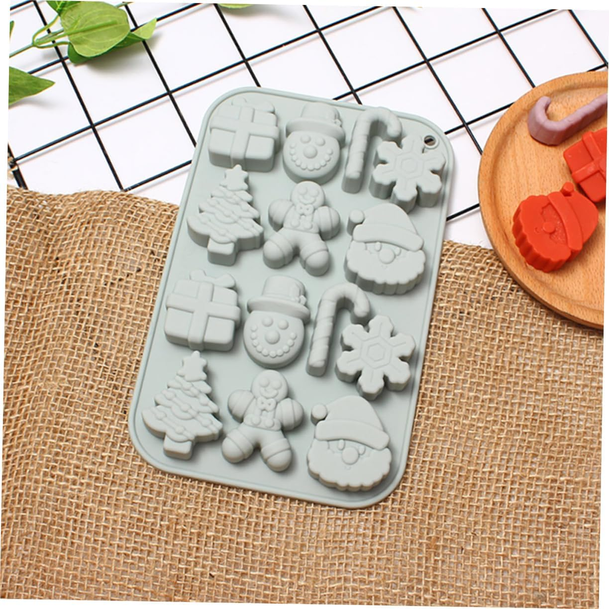 2Pcs Cake Baking Mold Silicone Christmas Mold Themed Candy Making DIY for Christmas Themed Baking Chocolate Chocolate Candy image number 1