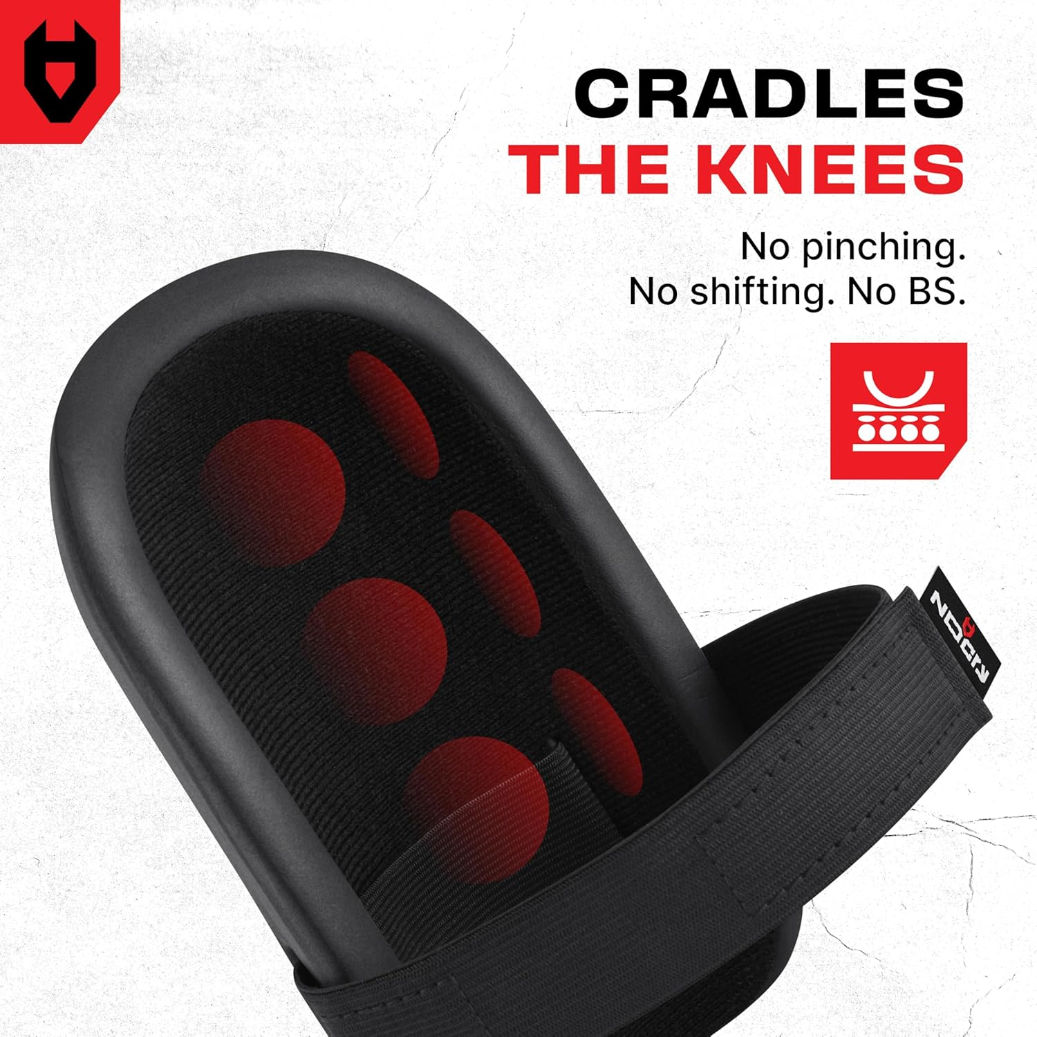 Nocry Lightweight Home & Gardening Knee Pads with Waterproof EVA Foam Cushion, Soft Inner Liner, and Easy Fit with Adjustable Hook'N'Loop Straps - Black image number 3