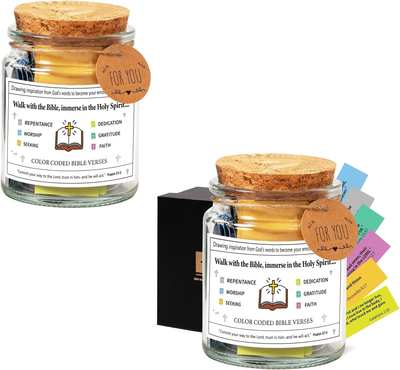 Bible Verse Jar,Bible Verses for Emotions and Feelings, Daily Scripture Prayer Hope Jar, Faith Based Gifts, Religious Graduation Gift,Blessings Jar,Religious Gifts for Men Women image number 2