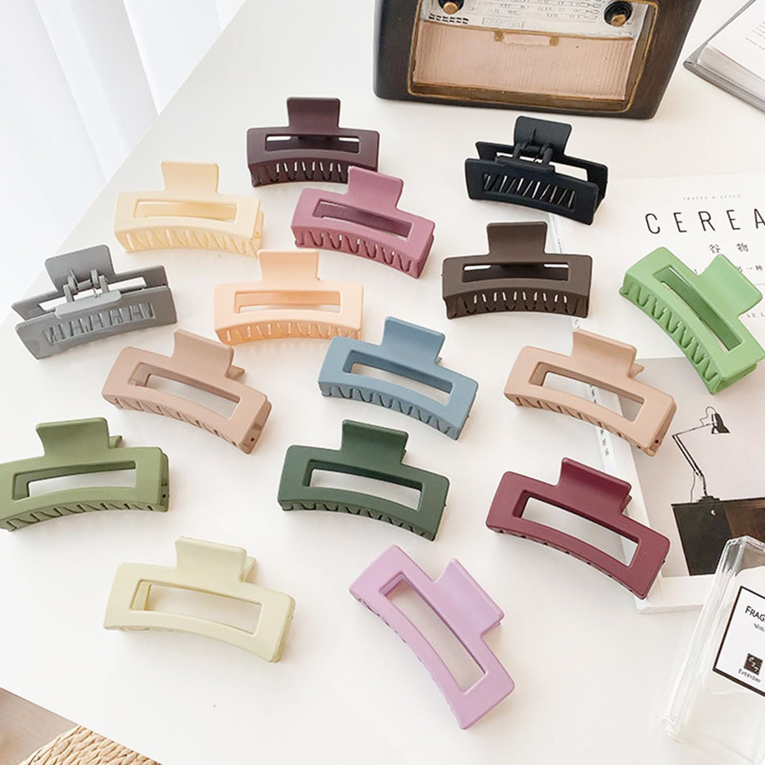 Hair Claw Clips for Women,Non-Slip Hair Claw Clips,Matte Hair Clips,Large Hair Claws Strong Hold Hair Styling Accessories for Women Gift (Multicolor) image number 3