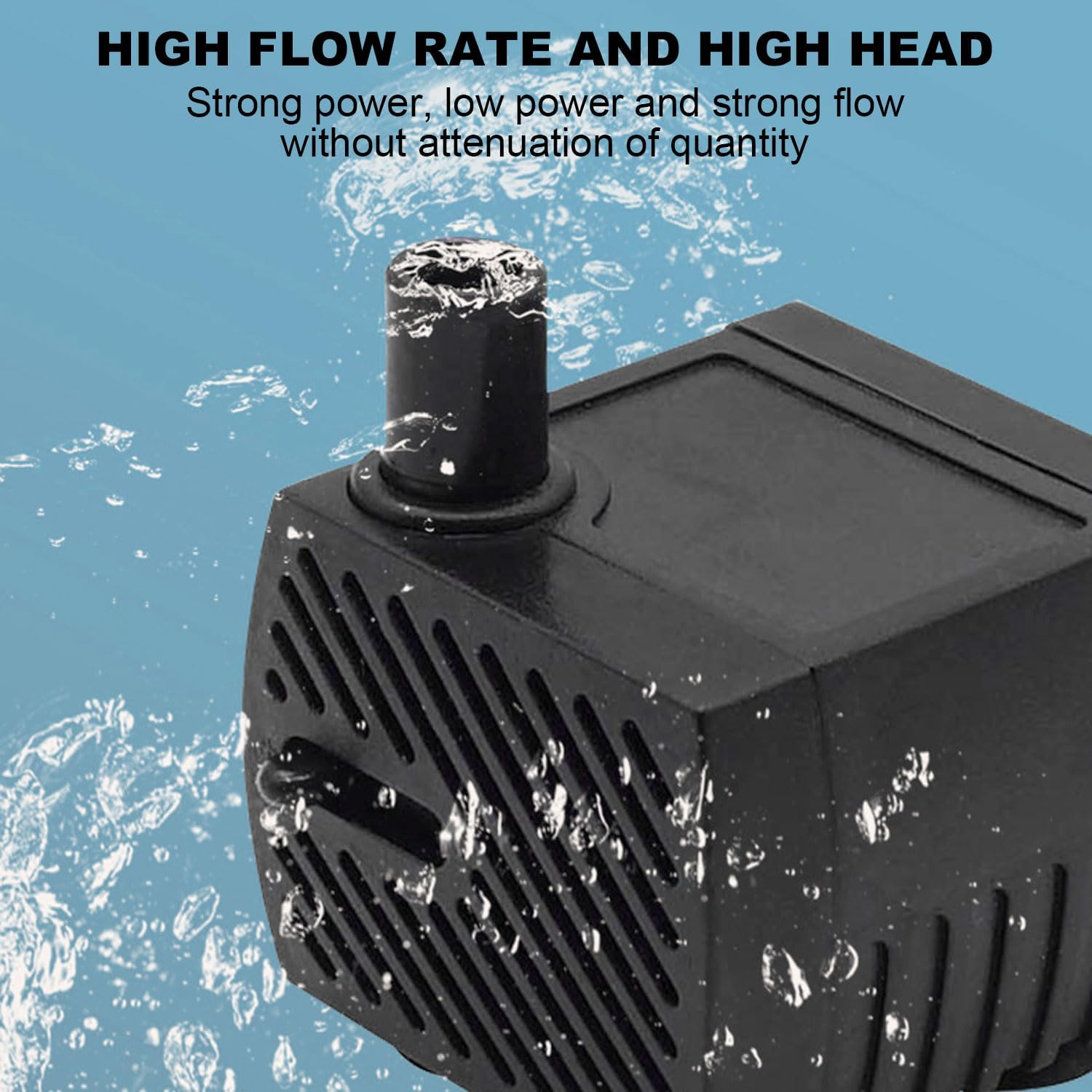 Submersible Pump, 2500L/H Aquarium Submersible Water Pump, 45W Ultra Quiet Adjustable Pump for Gardening, Wigwams, Fish Tanks, Gardens, Fountains, with Three Diameter Nozzles image number 5