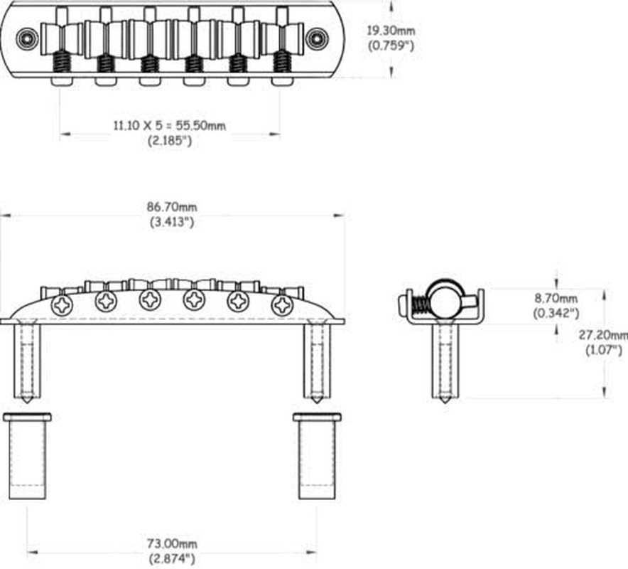 Mustang Bridge W/Large Saddles, Also Fits Fender Jaguar or Jazzmaster- Chrome