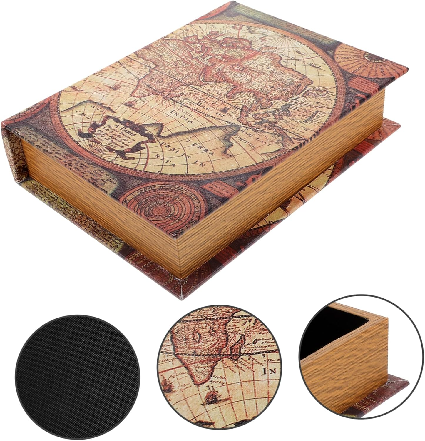 Iplusmile Vintage Faux Book Box Rectangular Trinket Storage Organizer Medium Size Decorative False Book Storage Box for Home Shelf Display image number 3