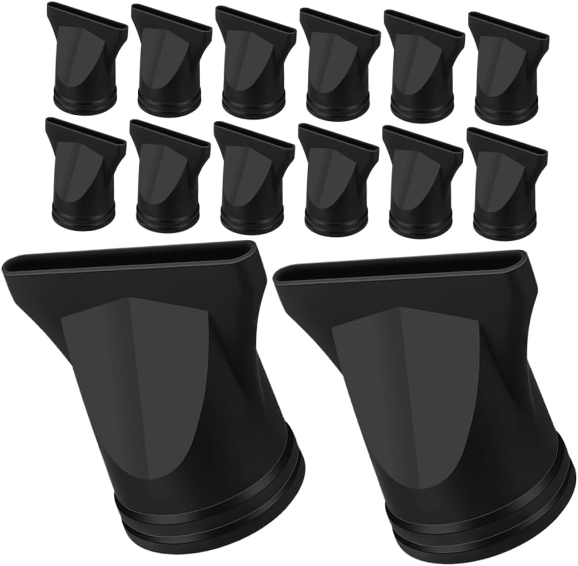 Ipetboom 15Pcs Blow Dryer Nozzle Heat Resistant Black Plastic Hair Dryer Attachments for Professional Styling Includes Diffuser and Concentrator Compatible With