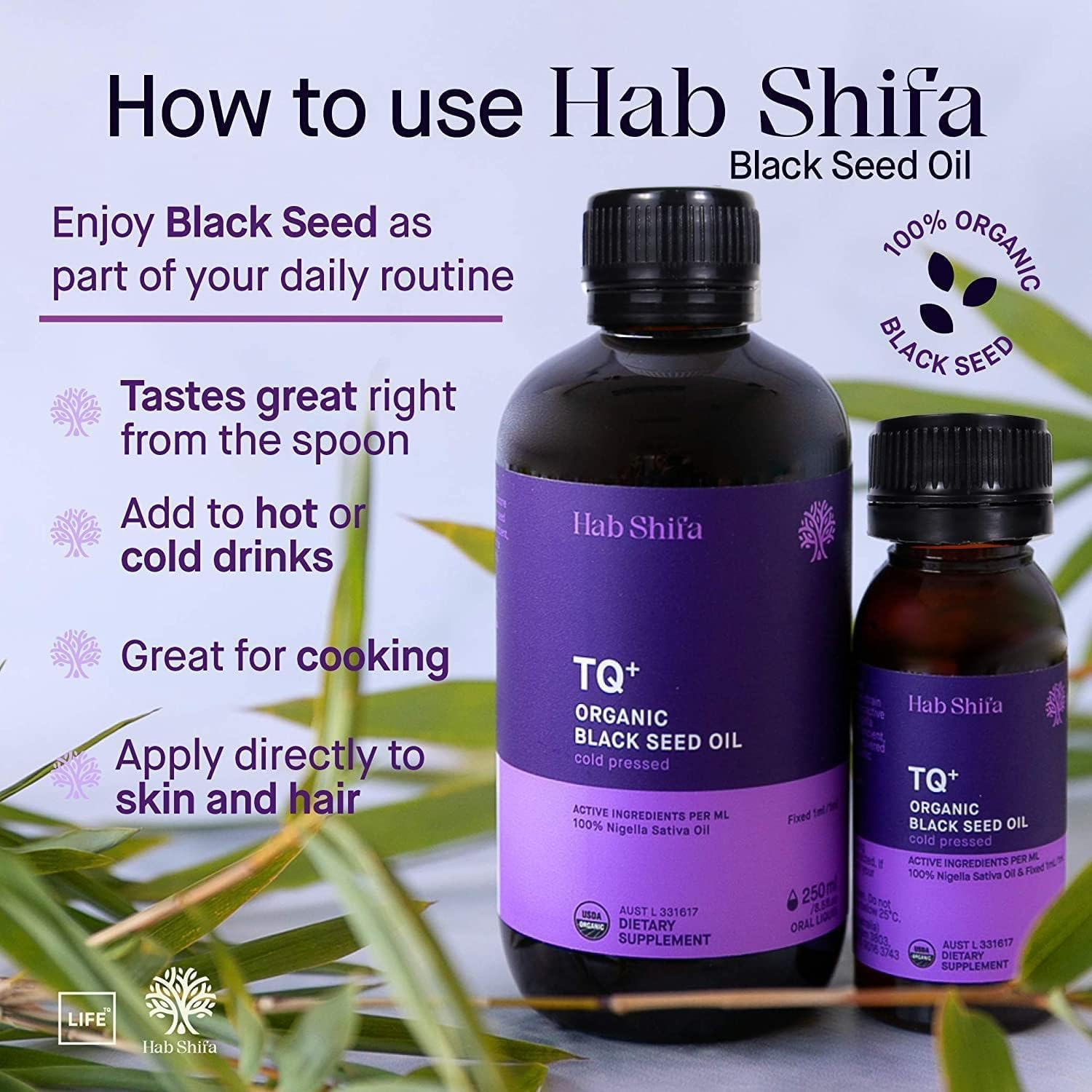 Hab Shifa Black Seed Oil | ACO Certified Organic | 100% Pure Cold Pressed Black Cumin Nigella Sativa Oil | Heart-Healthy Immune Support | Healthy Skin & Hair | Non-Gmo, Vegan | Omega 3 6 9 image number 2