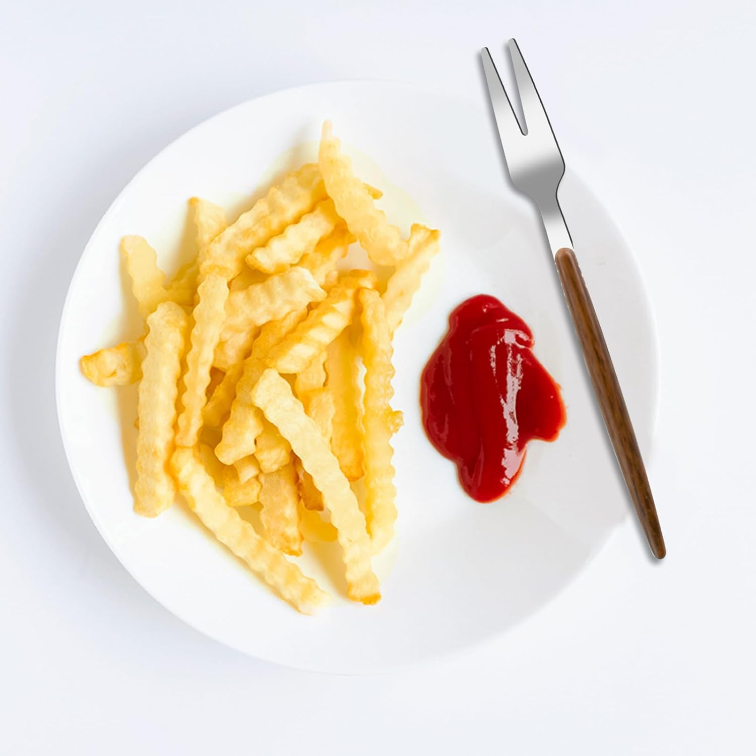 VANRA 6-Piece Salad Forks Stainless Steel 5.5 Inch Cocktail Appetizer Dessert Fork Mini Tasting Forks Silver Small Forks Flatware Set (6 Fruit Forks) image number 5