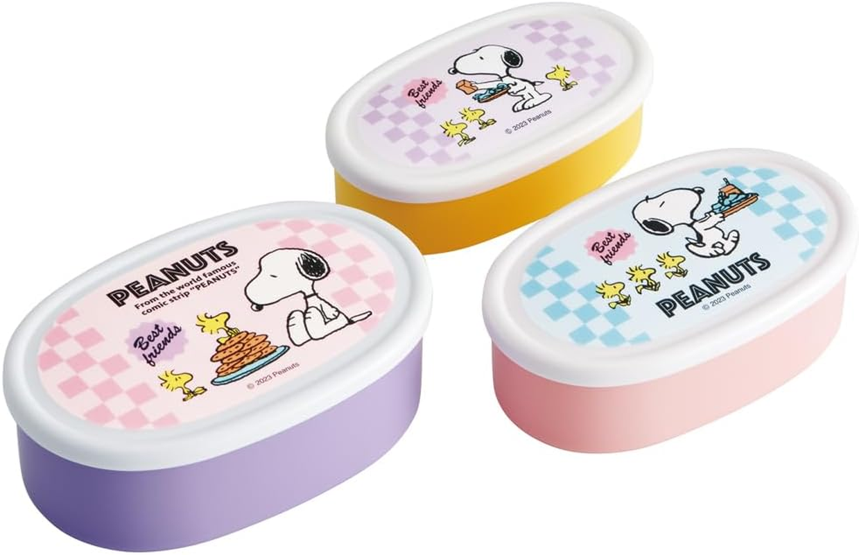 Skater TACC2AG-A Bento Trio Set, Chopsticks, Spoon, Fork, Snoopy 80S Cafe, for Kids, Antibacterial Treatment, Easy to Open Slide Type, Made in Japan