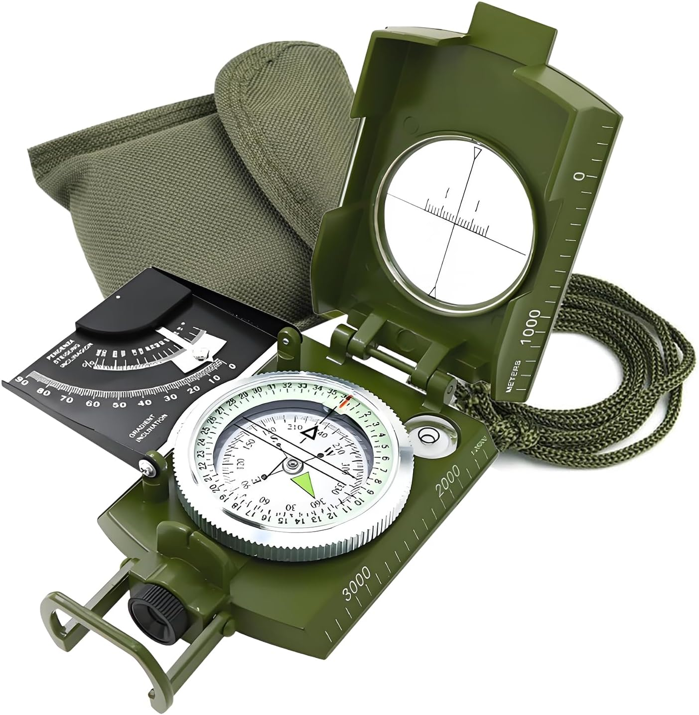 Yotsuba Compass, Miltiary Grade Compass with Lensatic Sighting and Clinometer for Hiking, Camping - Waterproof, Durable. and Pocket-Sized image number 3