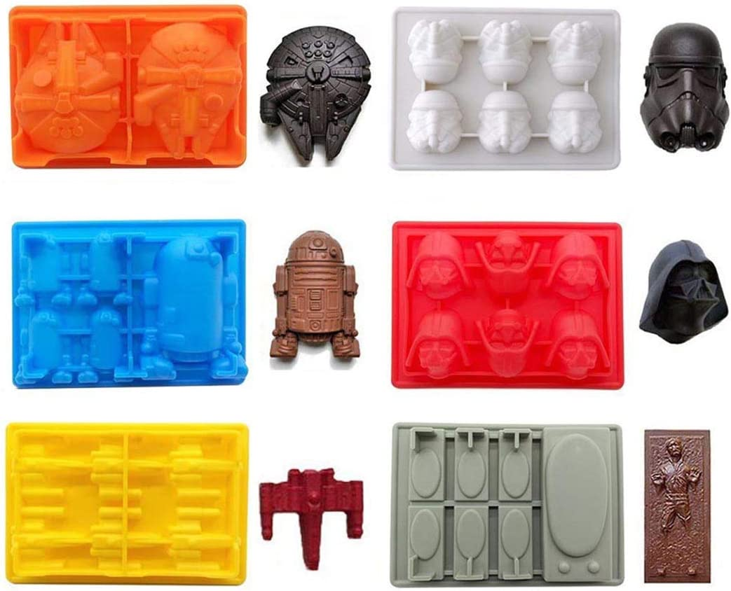 Fantasybear Bricks Mold,Silicone Molds Set for Building Blocks and Robots Birthday Cake Decoration Candy Molds Chocolate Molds Smile Ice Cube Candy Dessert Jello Molds (Robot Mold 3Pcs Set)
