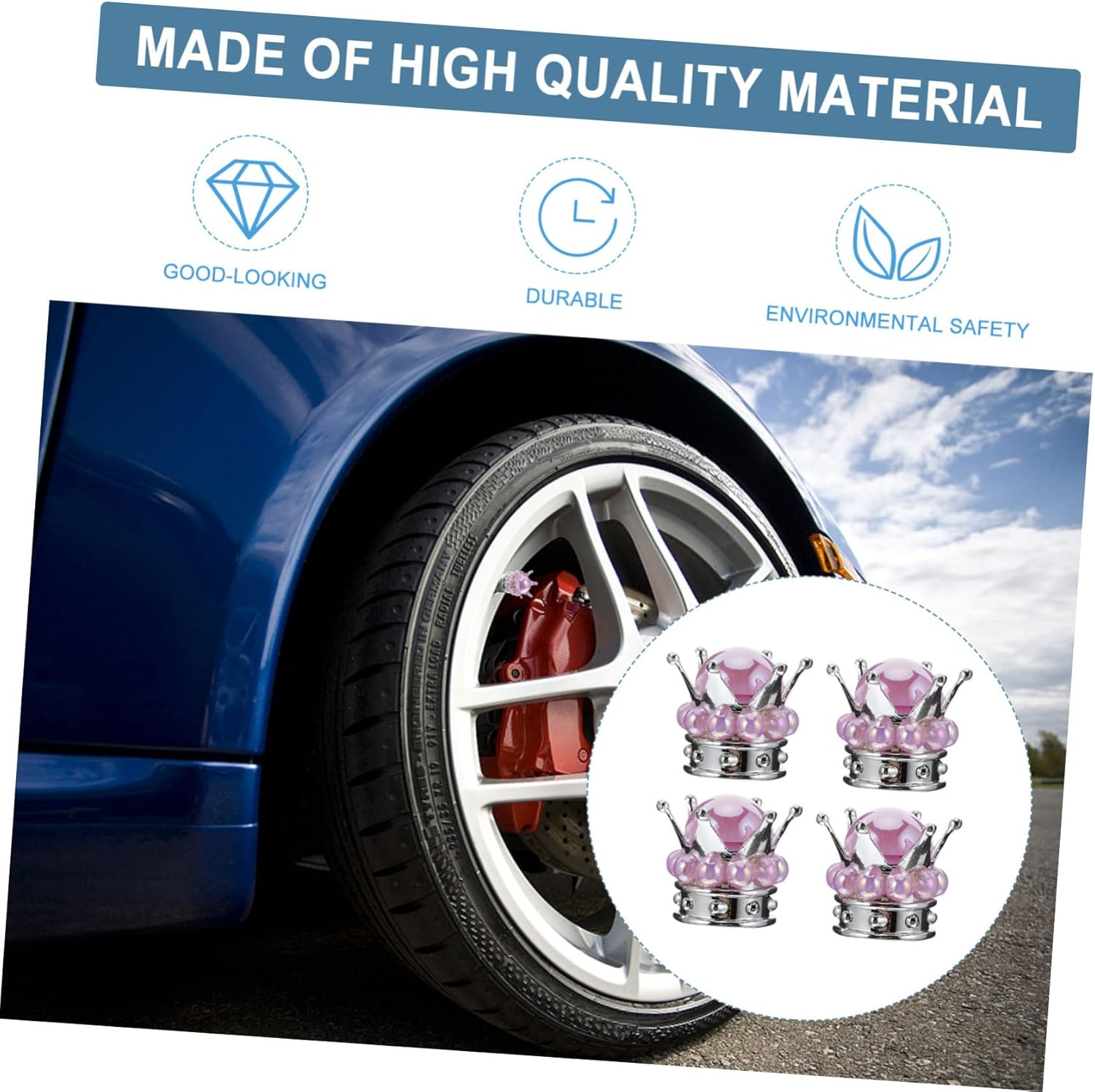 ULTECHNOVO 8Pcs Leak Car Tire Stem Caps for Wheel Valve Covers for Car Exterior Accessories and Functional Tire Covers image number 1