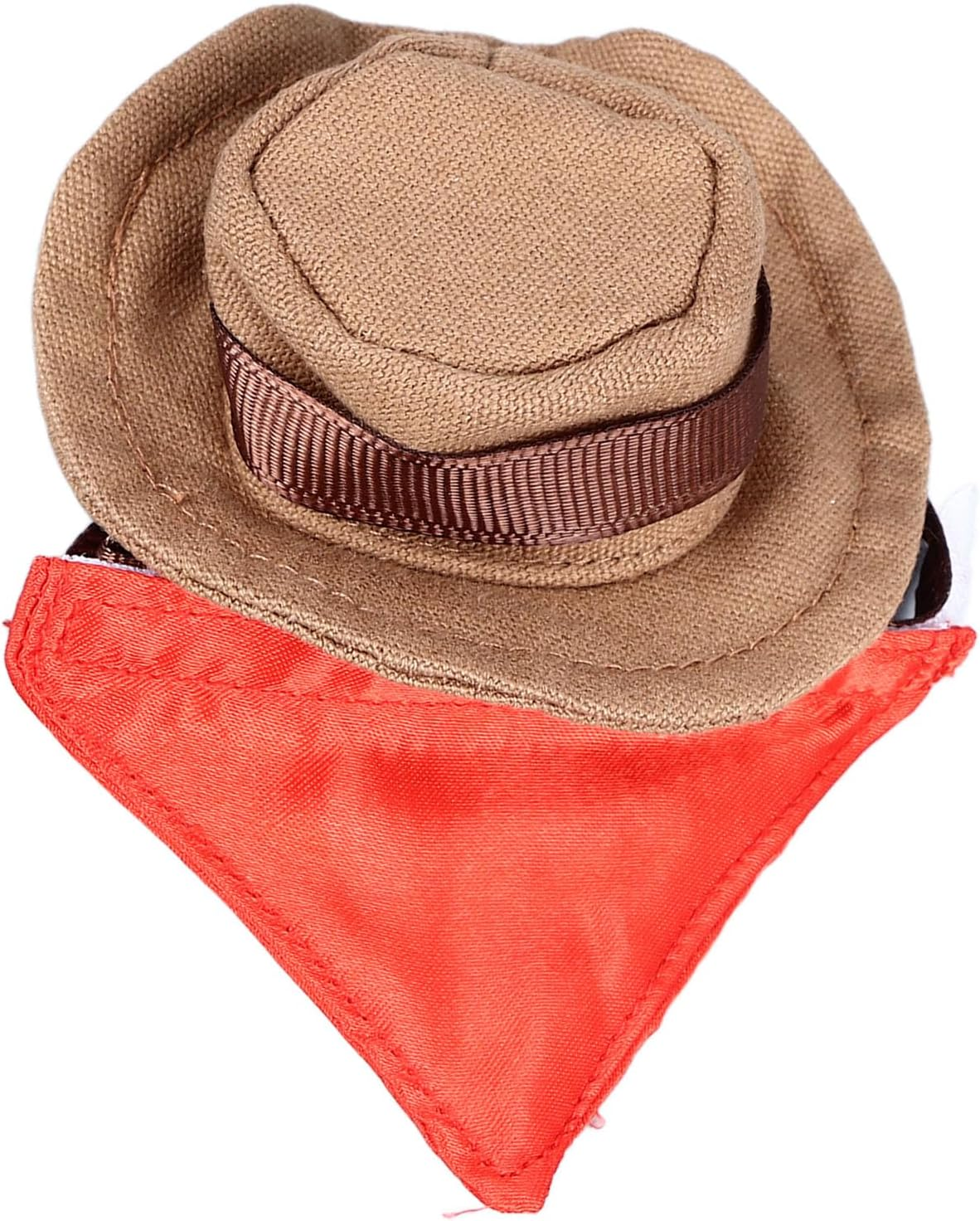 Bearded Dragon Cowboy Hat and Bandana Set, Halloween Lizard Reptile Costume Cool Pet Cap Small Animal Hamster Outfit Suit, Lizard Bandanas Lizard Bowler Hat for Hamster Lizard