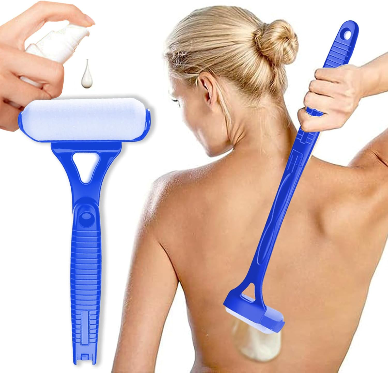 Xiaaofea Back Lotion Applicator Roller Handle, Smooth Roller for Easy Sunscreen & Moisturizer Application to Hard Reach Areas, Skin-Friendly Even Coverage Self Tan Lotion Applicator image number 5