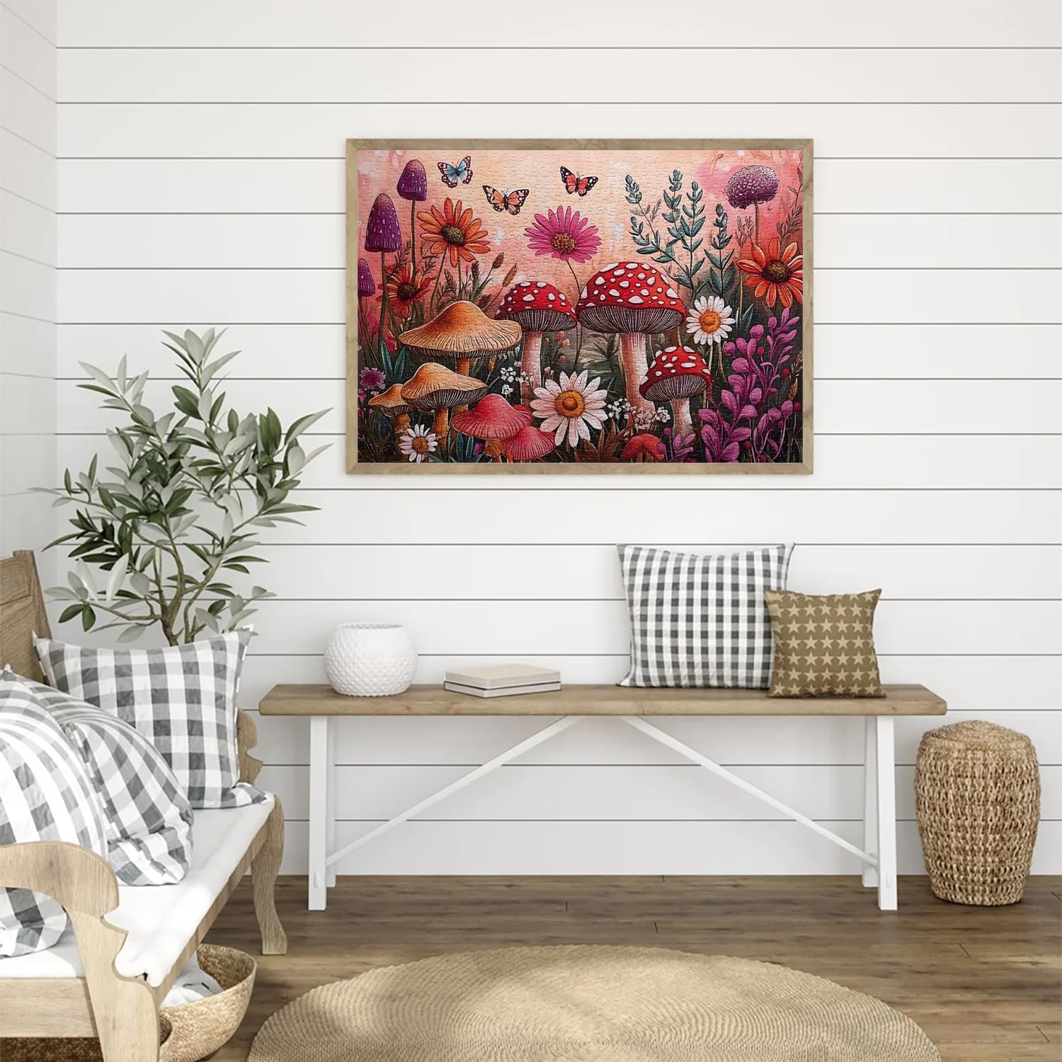 Jigsaw Puzzles for Adults 1000 Pieces Impossible Hard Difficult Challenging Puzzles for Teen 1000Pc Puzzle Whimsical Garden Flowers Mushroom Plant Jigsaw Puzzle 1000 Piece 28 X 20 Inch image number 1