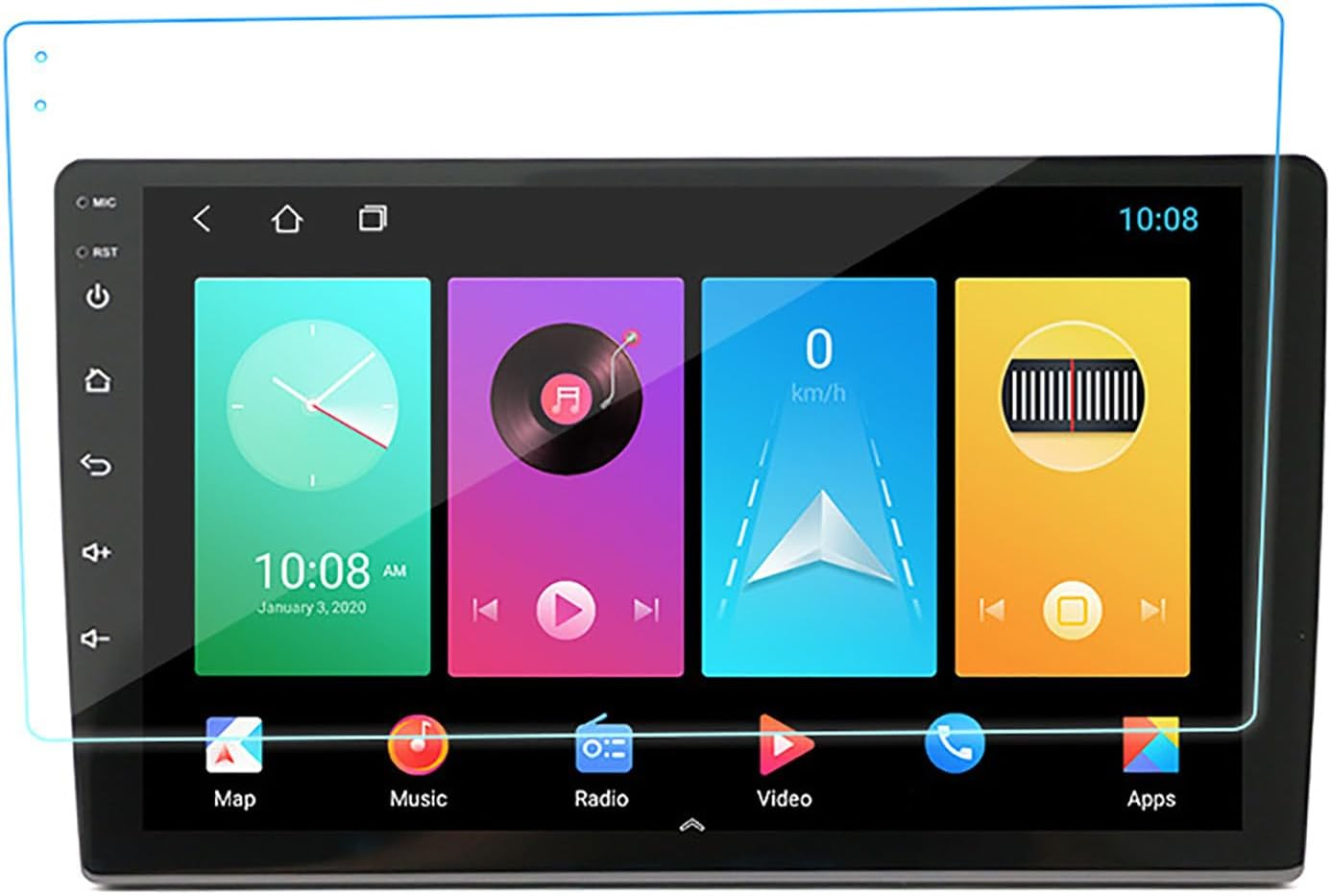 Navigation Screen Protector anti Glare anti Fingerprint Tempered Film for Car Touch Screen (10 Inch) image number 5