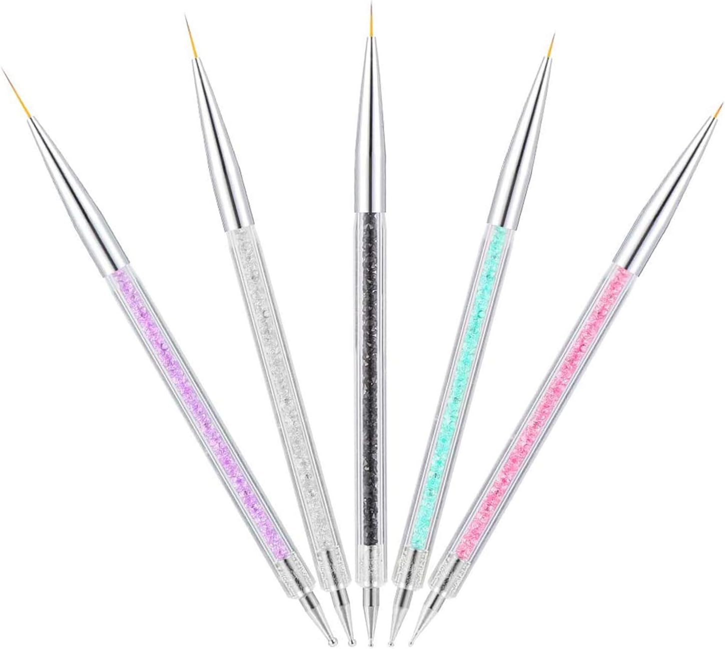 1Nails Arts Brushes 5Pcs UV Painting Design Brush Pen Nail Dotting Painting Drawing Pen image number 3