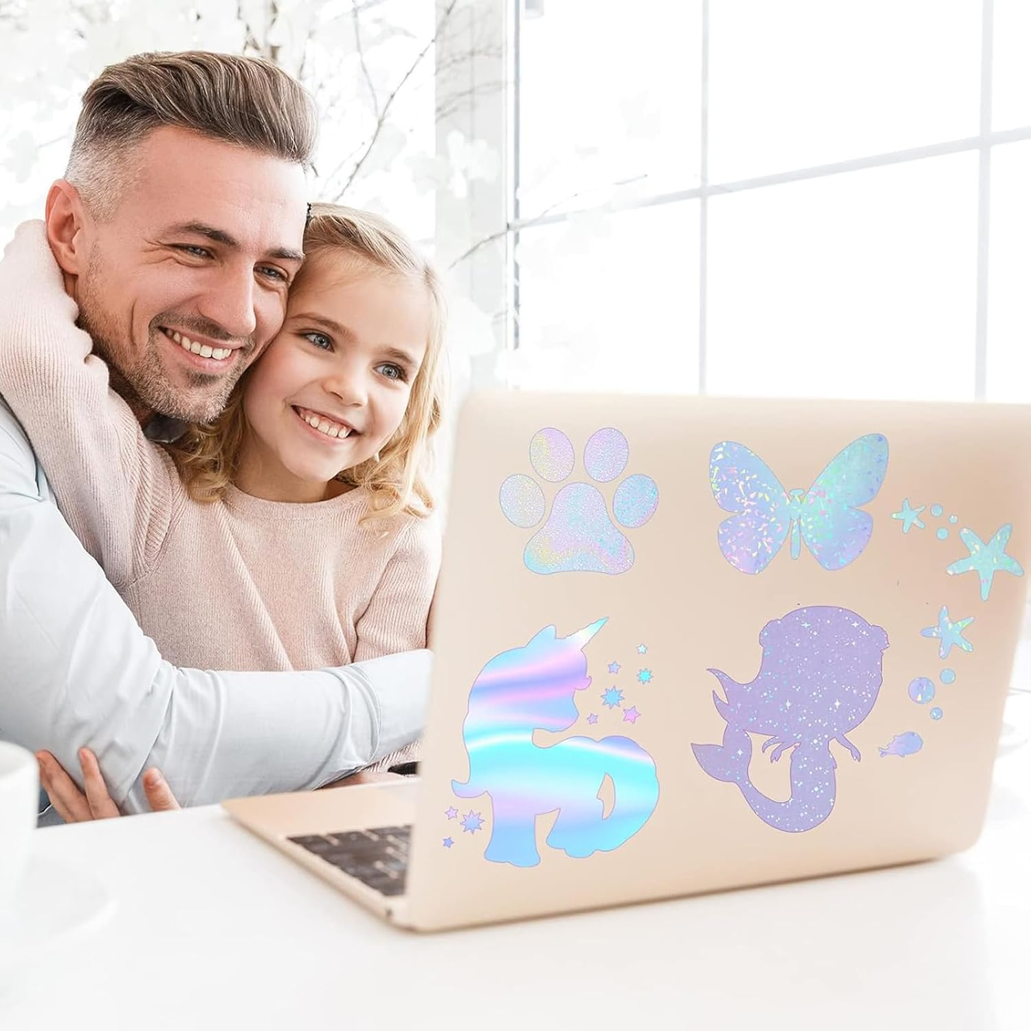 Printable Vinyl Sticker Paper for Inkjet & Printer Laser, A4-21X29.7 Cm - 8.27"X11.69", Waterproof, Arbitrary Cutting, Adhesive Backing, Stable Adhesion (20 Pcs) (Colored Laser) - Colored Diamond image number 3