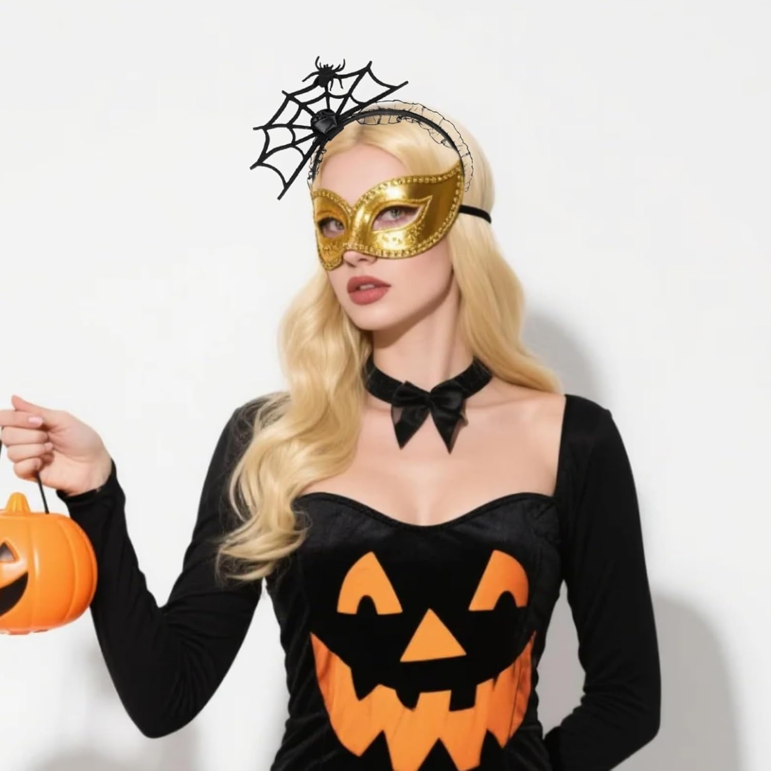 Riewy 1 Piece Spider Web Halloween Headband, Spider Web Headband Halloween Accessories Women'S Hair Accessories Headdress Headband for Halloween Costume Women'S Witch Cosplay Gothic Sexy Hair image number 1