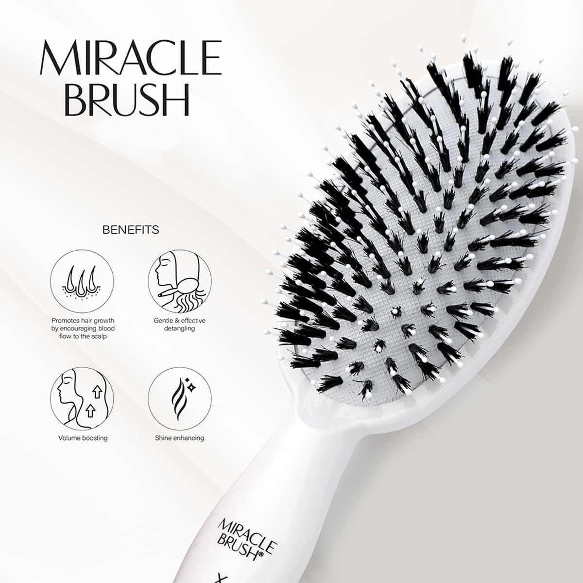 Hairtamin Hair Brush for All Hair Types | Paddle Brush for Blow Drying, Detangling, and Straightening | Anti-Static, Lightweight, and Ergonomic Design | Hair Brush for Men, Women, Kids, and Pets image number 4